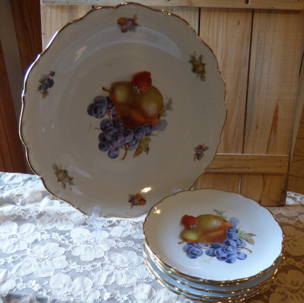 Vintage Schumann Arzberg Germany Bavaria Fruit Platter and serving Plates